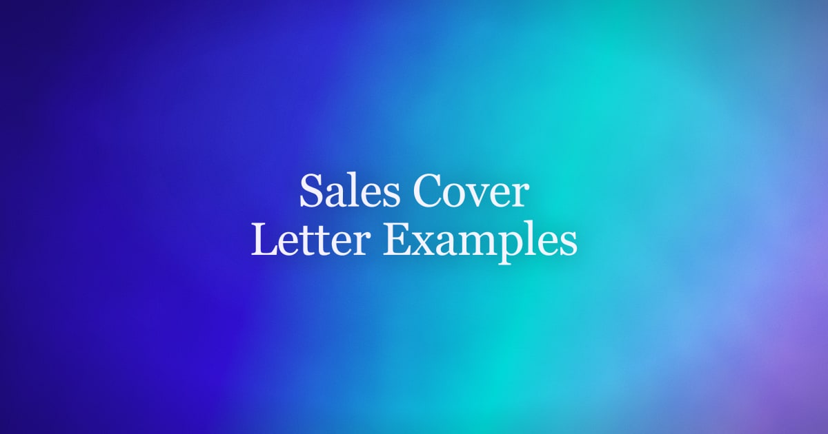 Sales Cover Letter Examples That Actually Get Replies